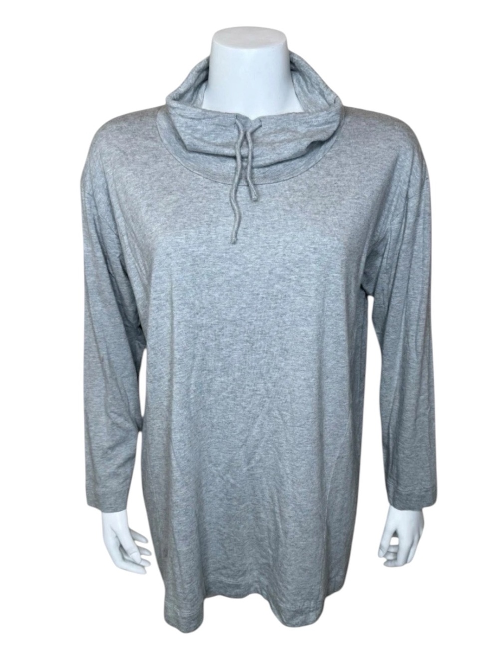 Pure Jill J Jill Cowl-Neck Seamed Tunic Top L Modal Blend Gray
